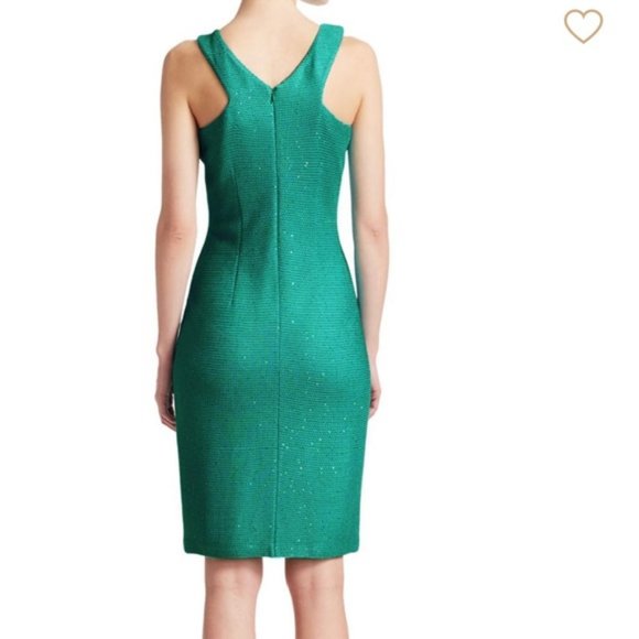 ST. JOHN Blake Sequin Knit Dress Lagoon NWT 16 - Picture 6 of 7